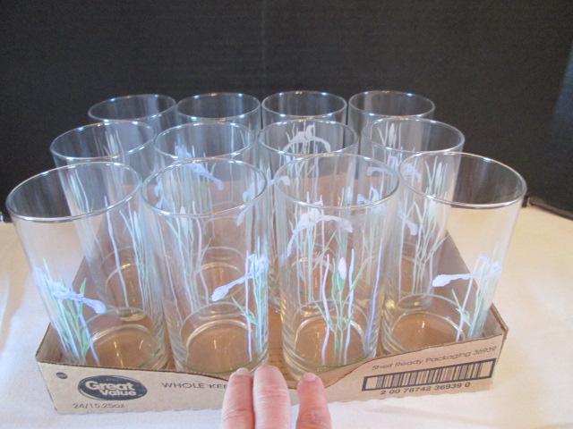 12 "Shadow Iris" Iced Tea Glasses