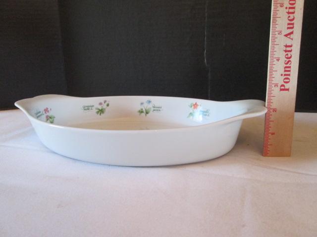 Four Pieces of Anchor Hocking Oven to Table "Floret" Ovenware
