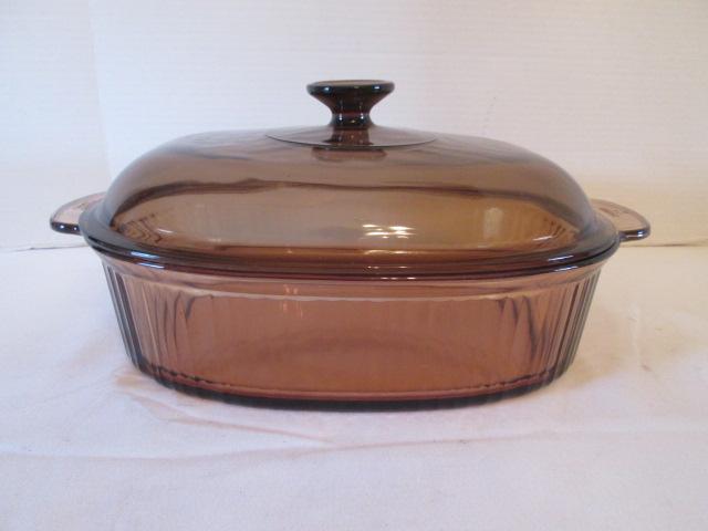 Amber Brown Vision Ware 4 Liter Lidded Casserole