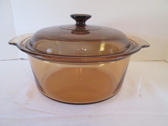 Amber Brown Vision Ware 5 Liter Lidded Casserole