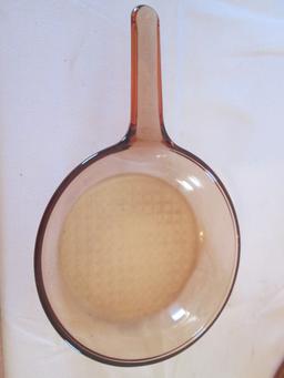 Amber Brown Vision Ware Double Boiler, Spouted Sauce Pan and