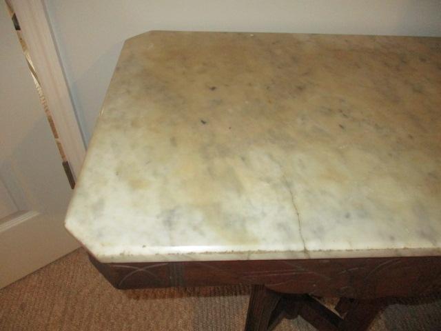 Antique Victorian Eastlake Occasional Table with Marble Top