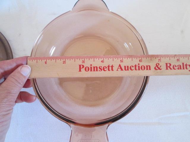 Amber Brown Vision Ware Lids, Grab-It Bowls and Casserette Dish