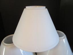 Three White Glass Slant Side Light Shades