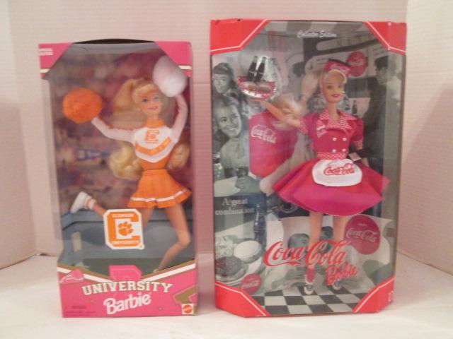 Mattel 1997 Clemson University Barbie and 1998 Coca-Cola Barbie