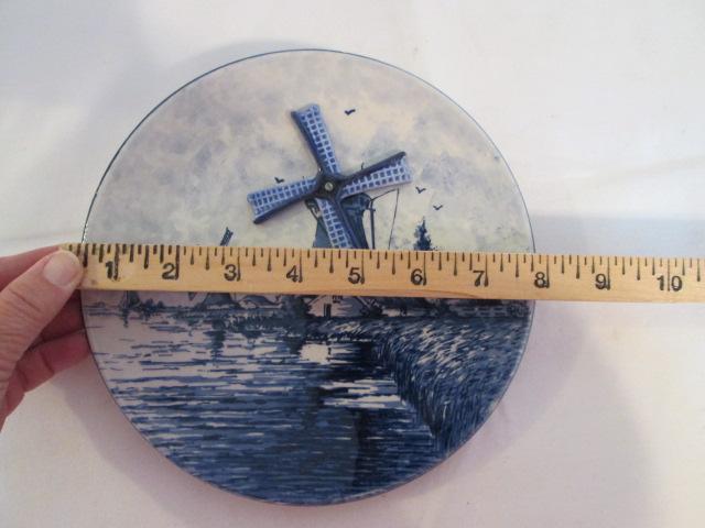 Delft Musical Windmill Plate, Wall Pocket and Two Plates