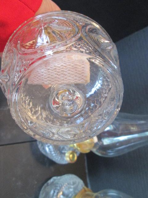 Three Clear Glass Star Design Oil Lamps