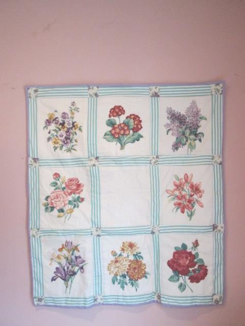 Machine Sewn Flower Bouquet Wall Hanging