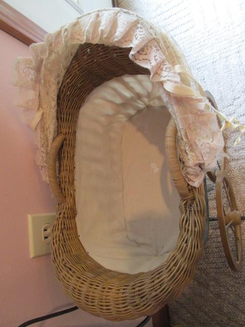 Two Decorative Wicker Doll Strollers