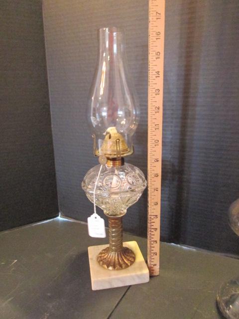 Three Clear Glass Oil Lamps