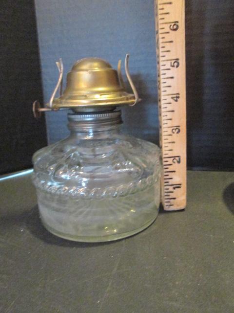 Three Clear Glass Oil Lamps