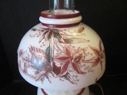 Hand Decorated Gone With The Wind Style Electric Parlor Lamp