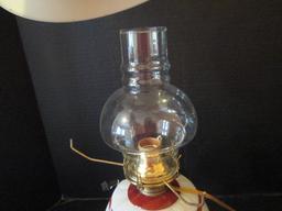 Hand Decorated Gone With The Wind Style Electric Parlor Lamp