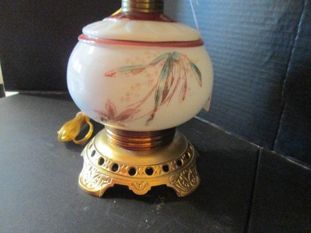 Hand Decorated Gone With The Wind Style Electric Parlor Lamp
