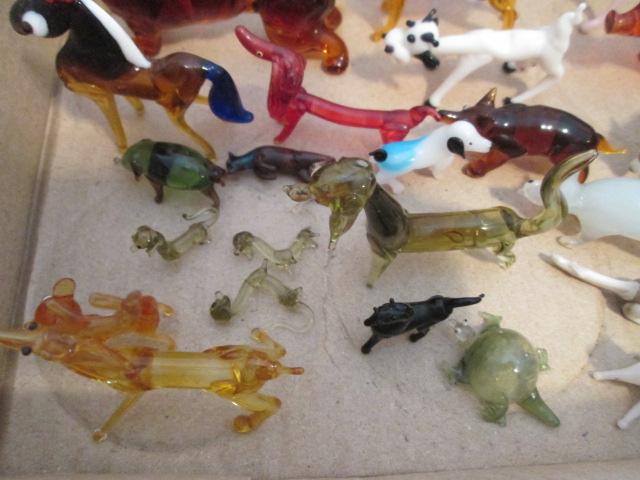 Grouping of Art Glass Animals