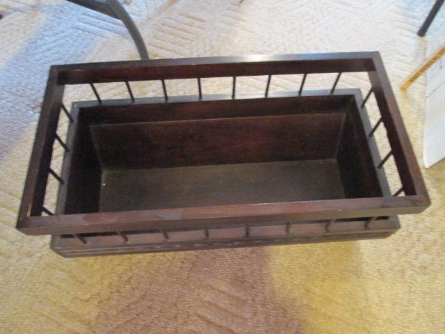 Dark Stained Wooden Planter Box