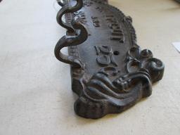 Cast Metal "Haircut and Shave 25 Cents" Coat Hook