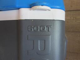 Three Coolers-Igloo 60 qt. Roller, Igloo 25 qt. Marine Cooler and GOTT 8 qt. Cooler