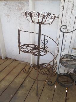 Two Wrought Iron Multi-Pot Stands