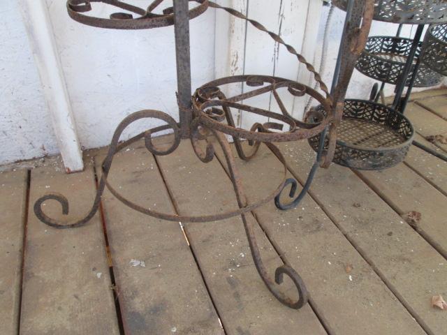 Two Wrought Iron Multi-Pot Stands