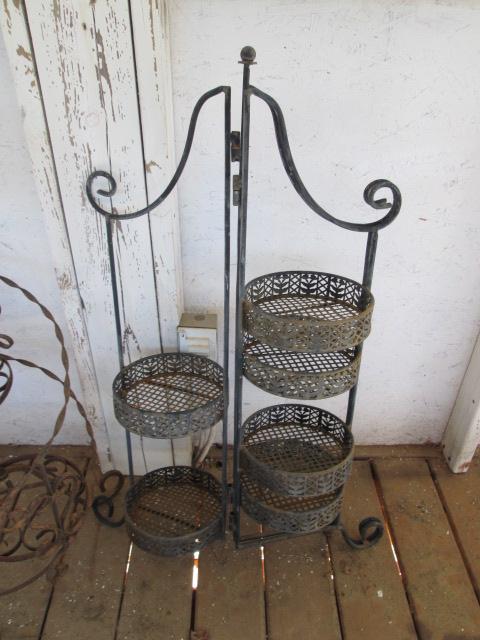 Two Wrought Iron Multi-Pot Stands