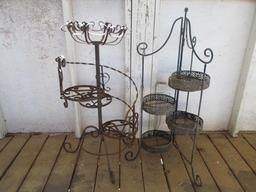 Two Wrought Iron Multi-Pot Stands