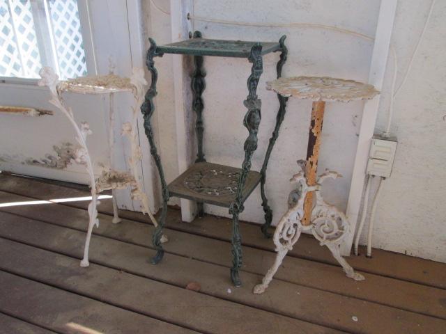 Three Cast Metal Accent Tables/Stands