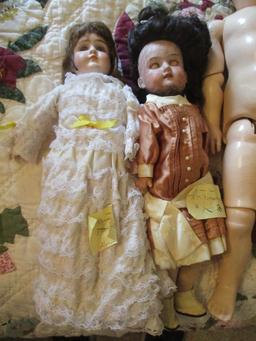 Five Antique German Bisque Dolls-A.M. Foradora