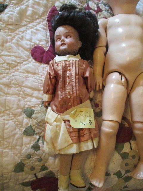 Five Antique German Bisque Dolls-A.M. Foradora