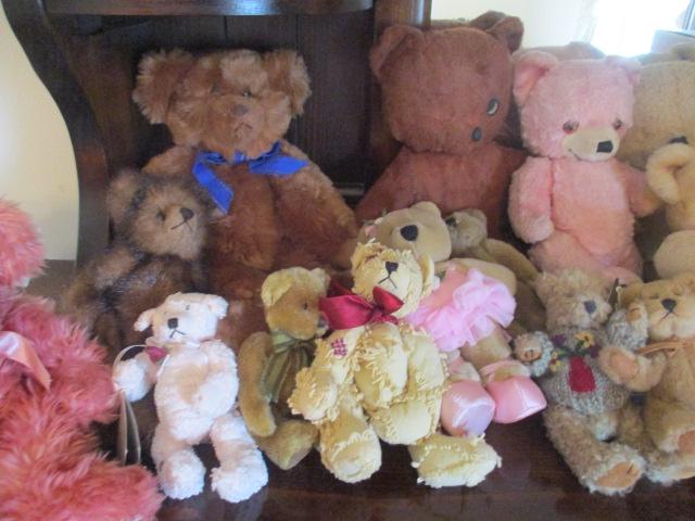 Grouping of Plush Teddy Bears-Some Vintage