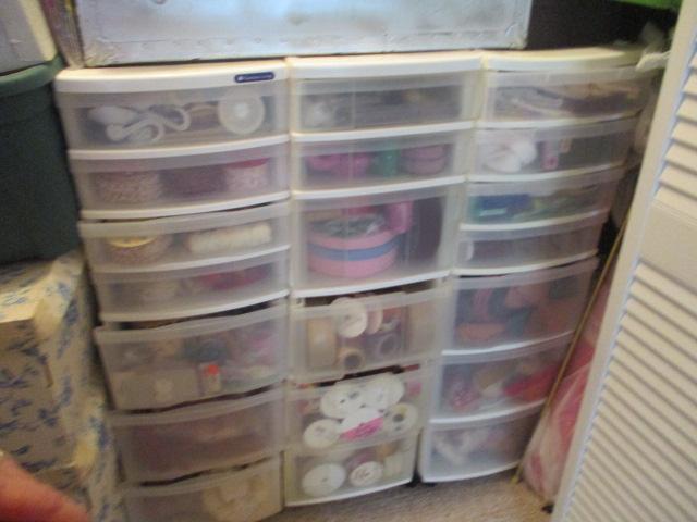 Closet Contents of Unsearched Sewing and Crafting Supplies