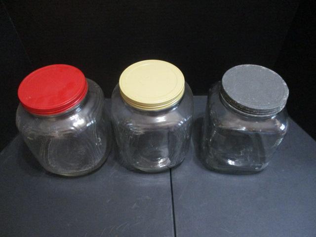 Three Glass Jar Cannisters