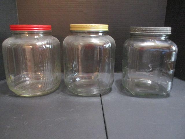 Three Glass Jar Cannisters