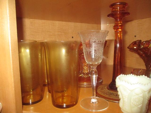 Large Collection of Vintage Glassware-Depression Glass Serving Trays, Carnival