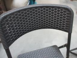 Folding Wicker Look Chairs (Lot of 2)