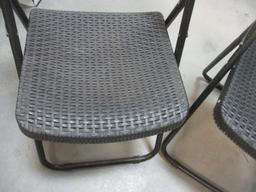 Folding Wicker Look Chairs (Lot of 2)