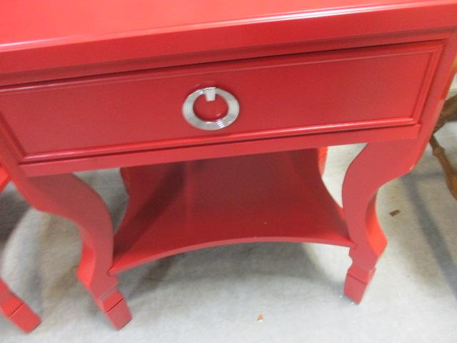 Safavieh Red Contemporary End Table w/Drawer & Shelf