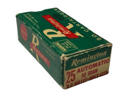 NIB Factory 38rds. of .25 AUTO 50gr. MC Remington Ammunition