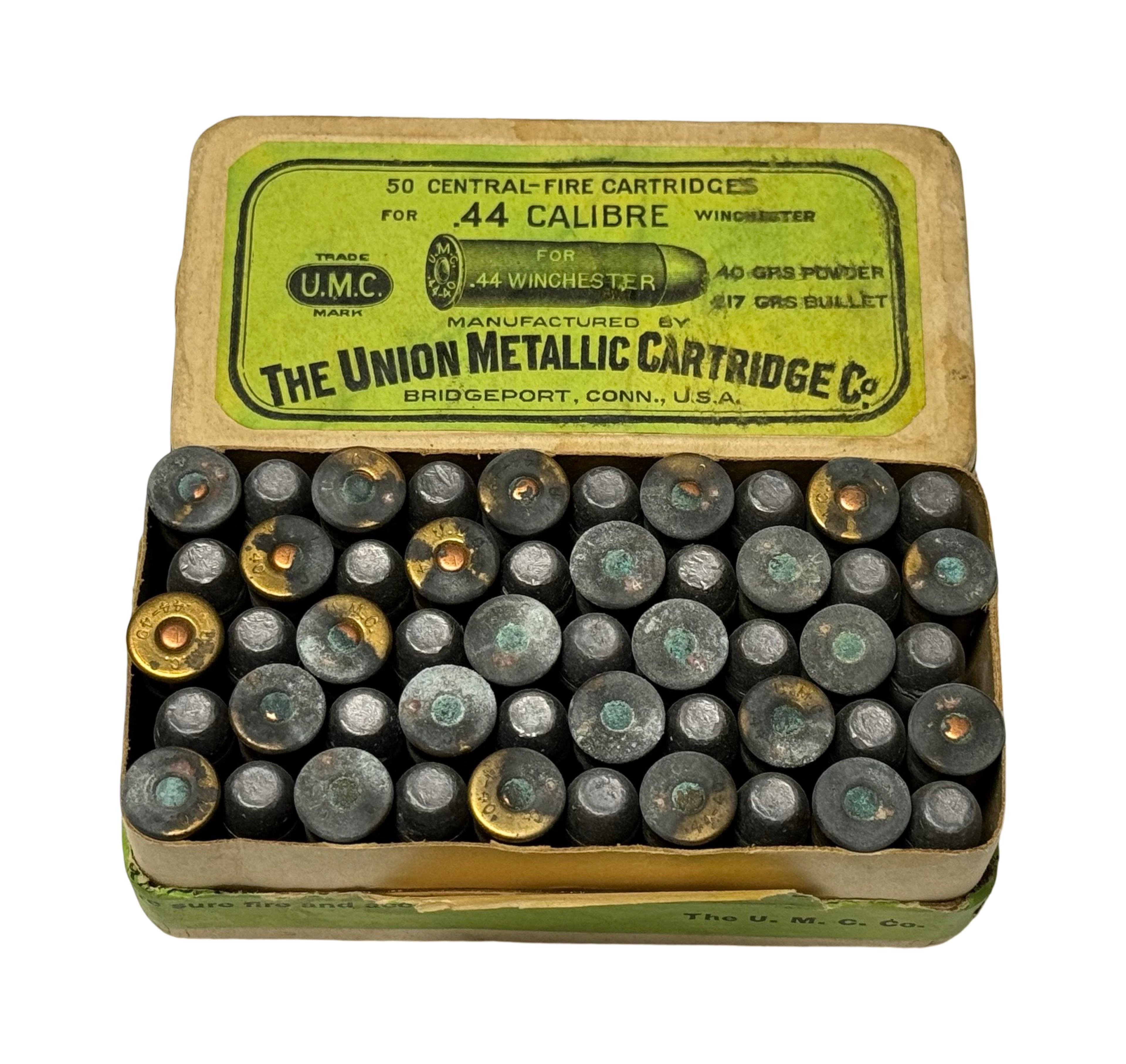 NIB RARE UMC .44-40 WINCHESTER (.44 WCF) 217gr. Antique Collectible 2-Piece Box Ammunition