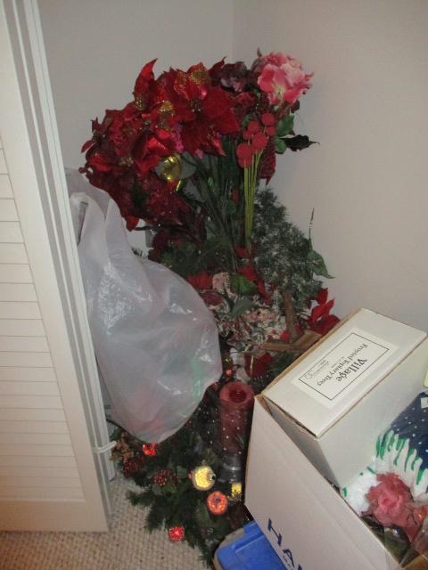 Large Lot of Christmas Items in Closet