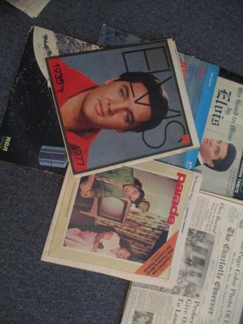 Elvis Presley Vinyl Record Albums and Newspapers