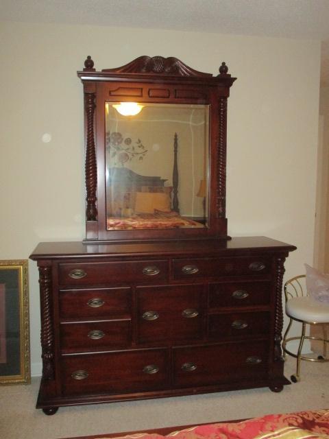 Seven Drawer Dresser with Mirror