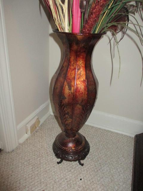 Arrangement in Metal Vase on Pedestal