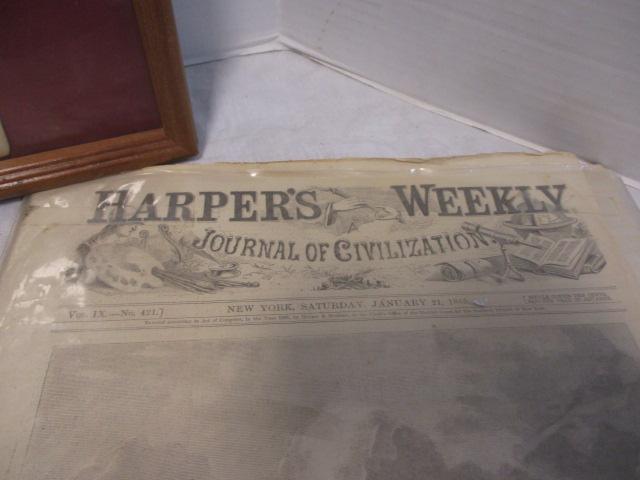 Harper's Weekly Cover Pages (1 Framed) 2 Unframed