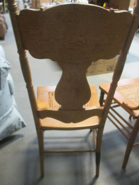 2 Cane Seat Chairs & 1 Spindle back Cane Seat Chair