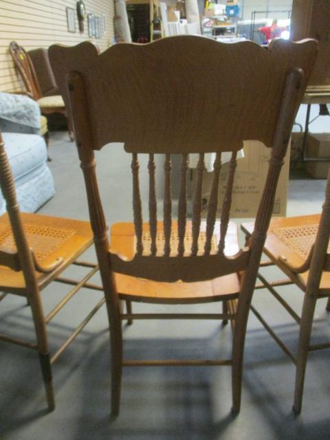 2 Cane Seat Chairs & 1 Spindle back Cane Seat Chair