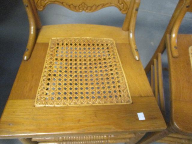 2 Cane Seat Chairs & 1 Spindle back Cane Seat Chair