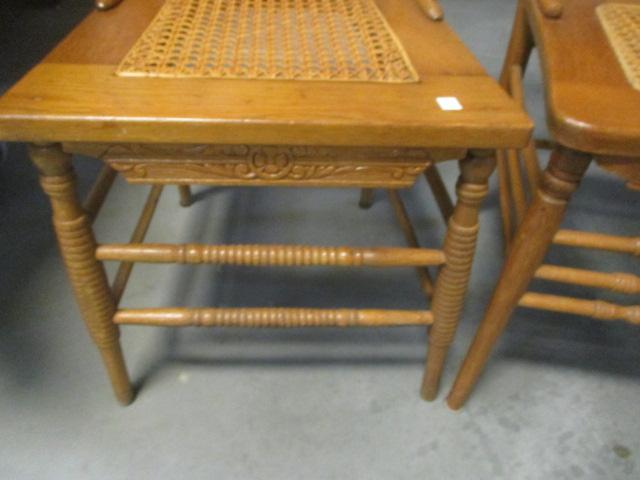 2 Cane Seat Chairs & 1 Spindle back Cane Seat Chair