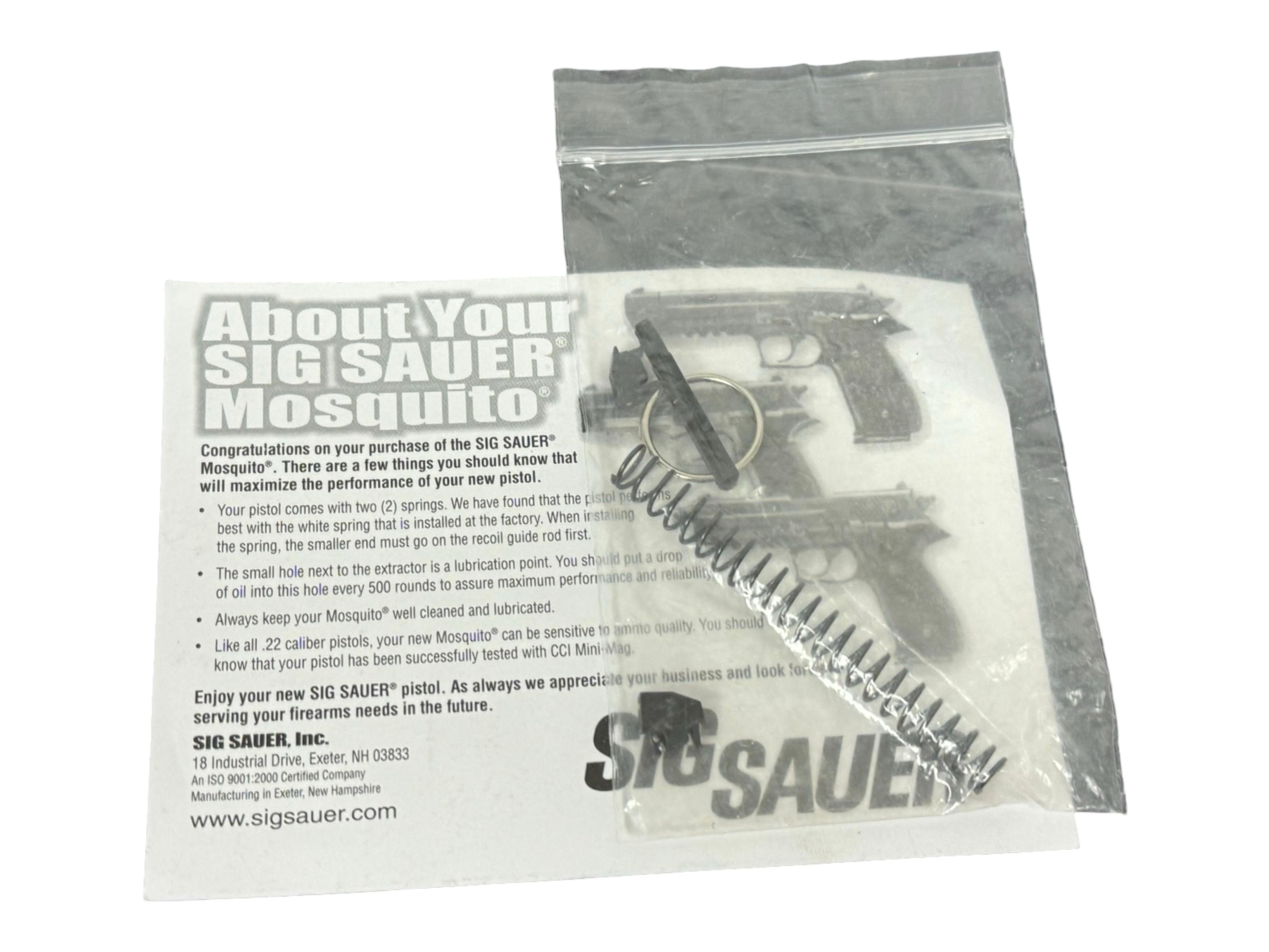 NIB Sig Sauer Mosquito .22 LR Semi-Automatic Pistol with (2) Magazines