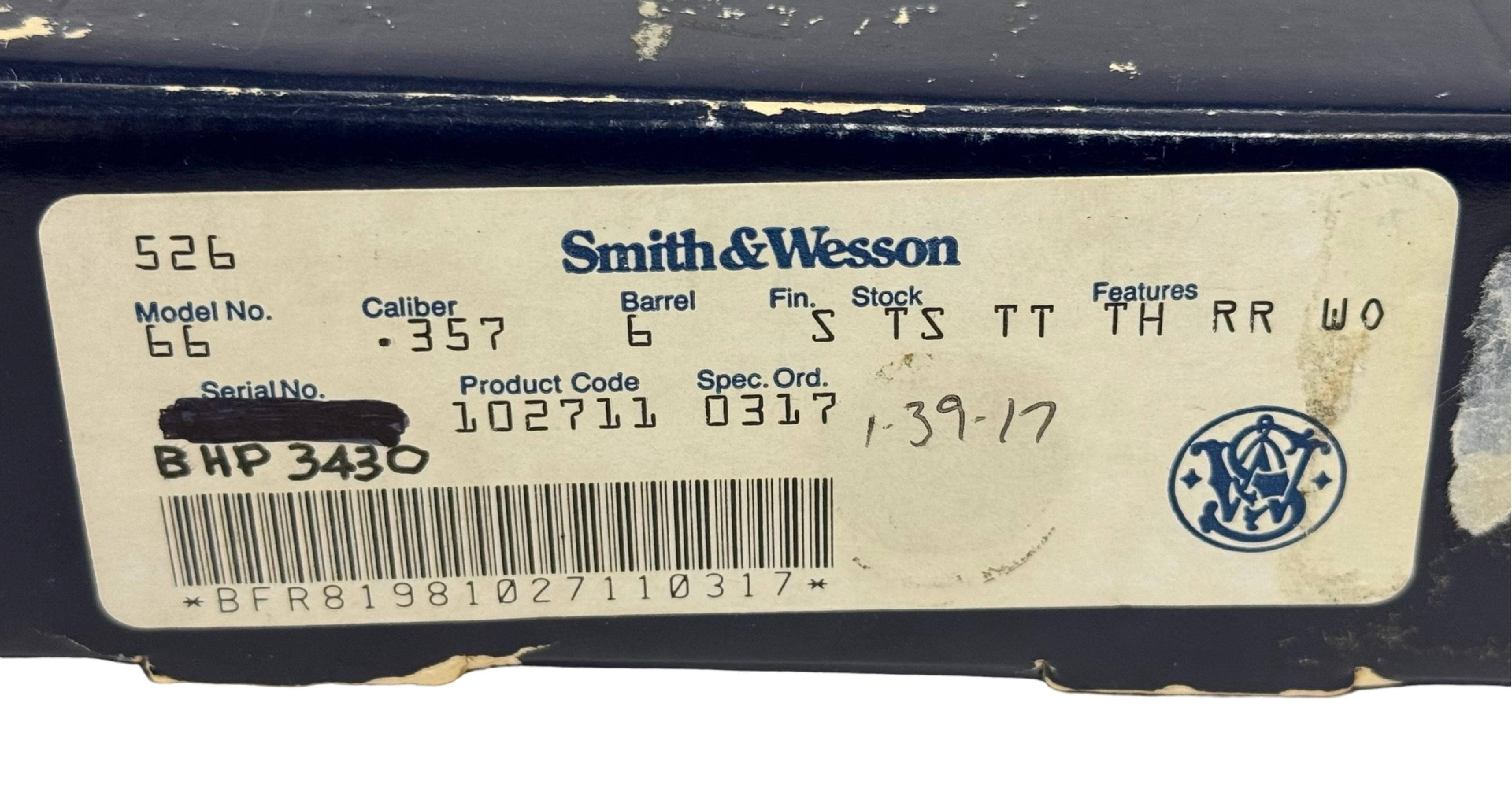 NIB Smith & Wesson Model 66-3 .357 MAG. Stainless Steel 6" 3T Revolver